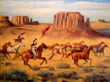 apache cheval chasseurs richard nervig Peinture à l'huile
